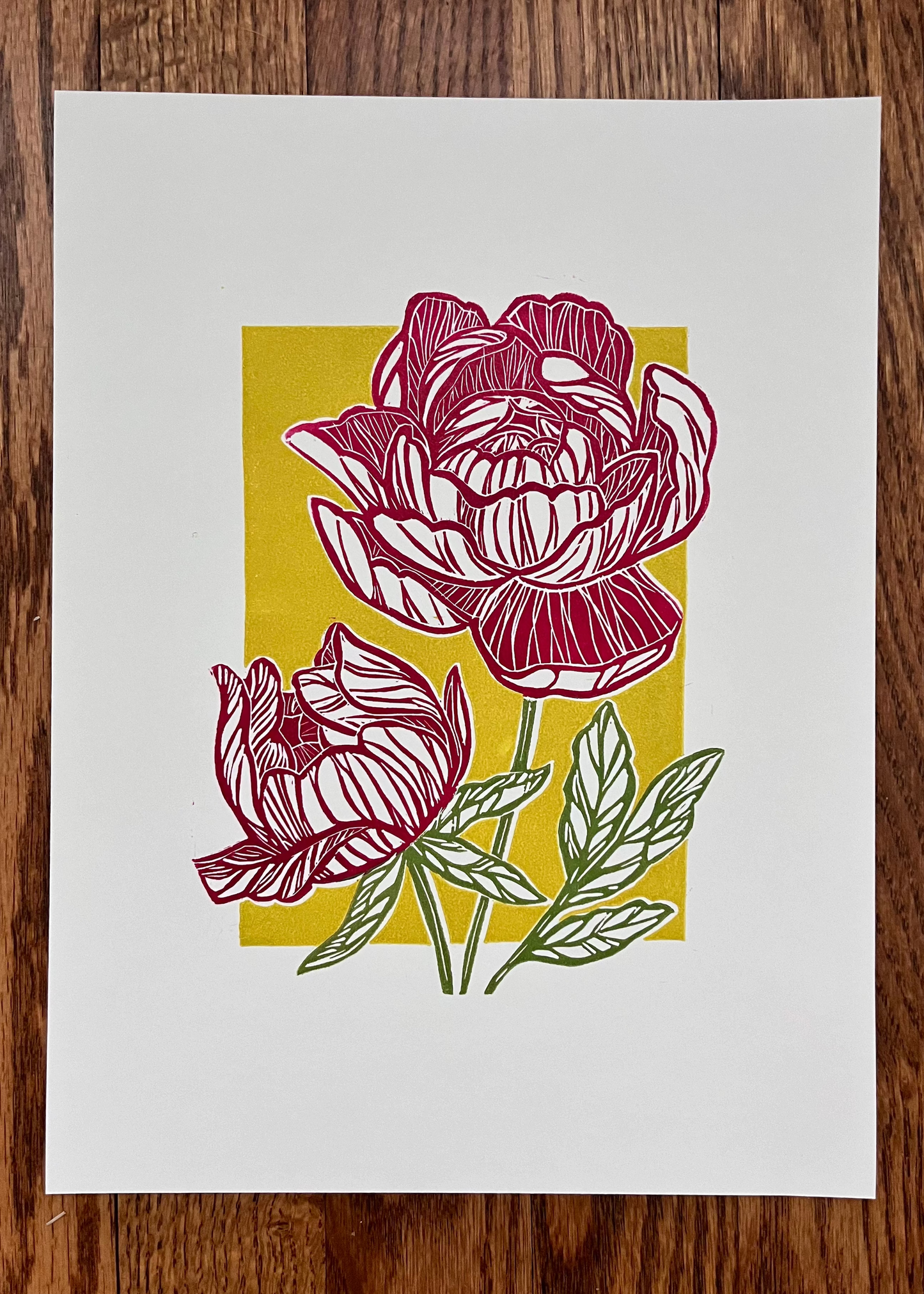Peony Hand Block Print