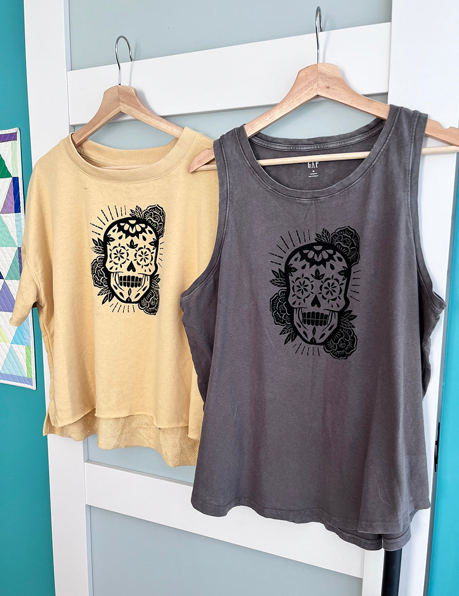 Graphic Tees and Tanks | Hand Block Printed | Upcycled
