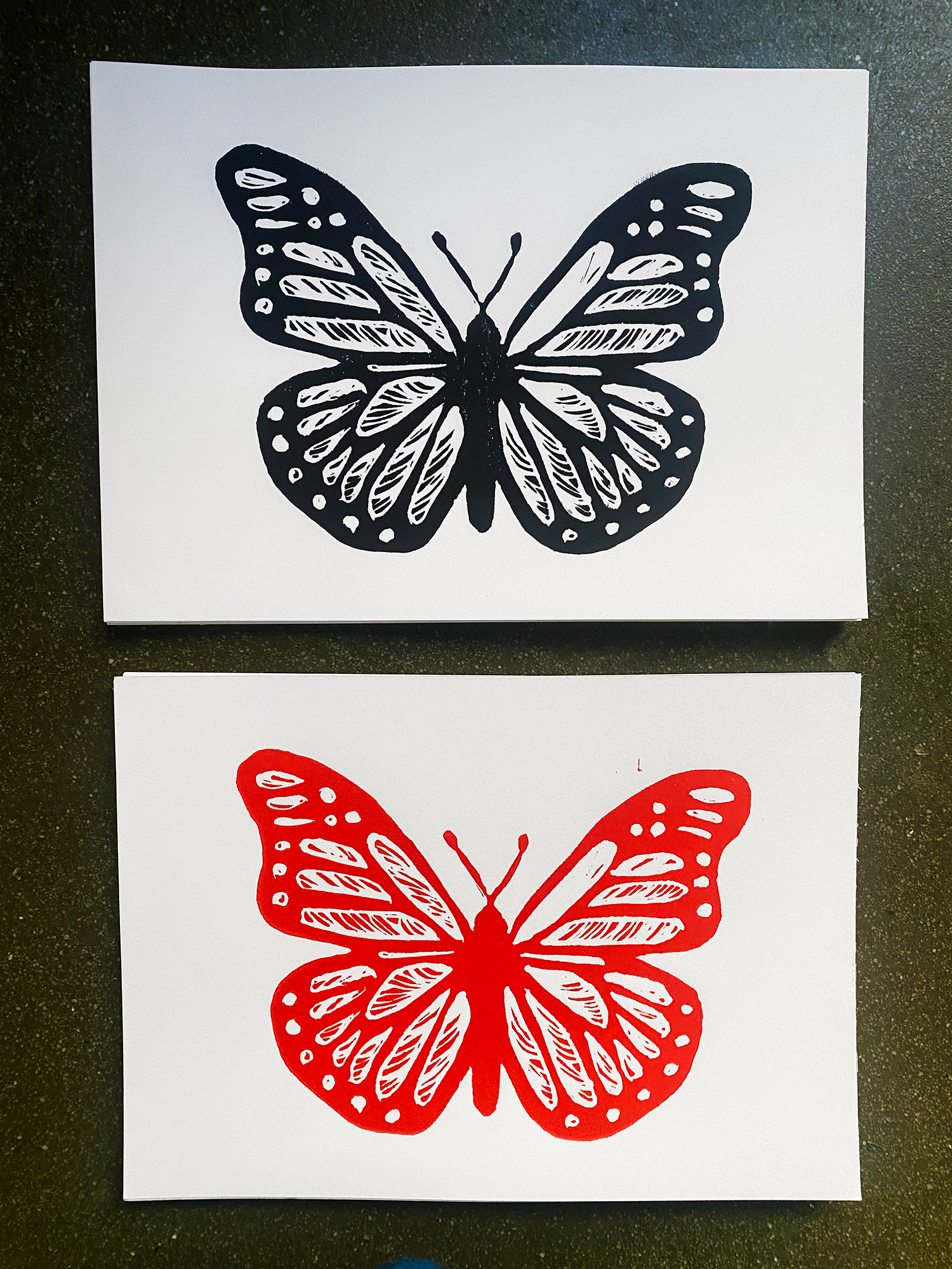 Butterfly block print