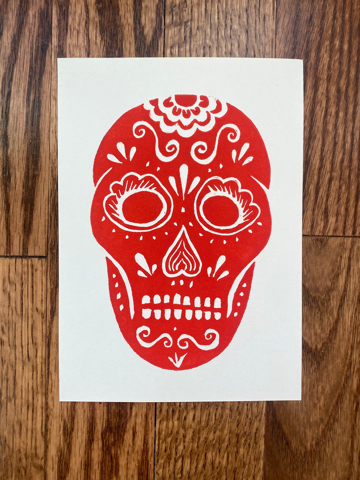 Calavera (Sugar Skull) 5" x 7" Block Print