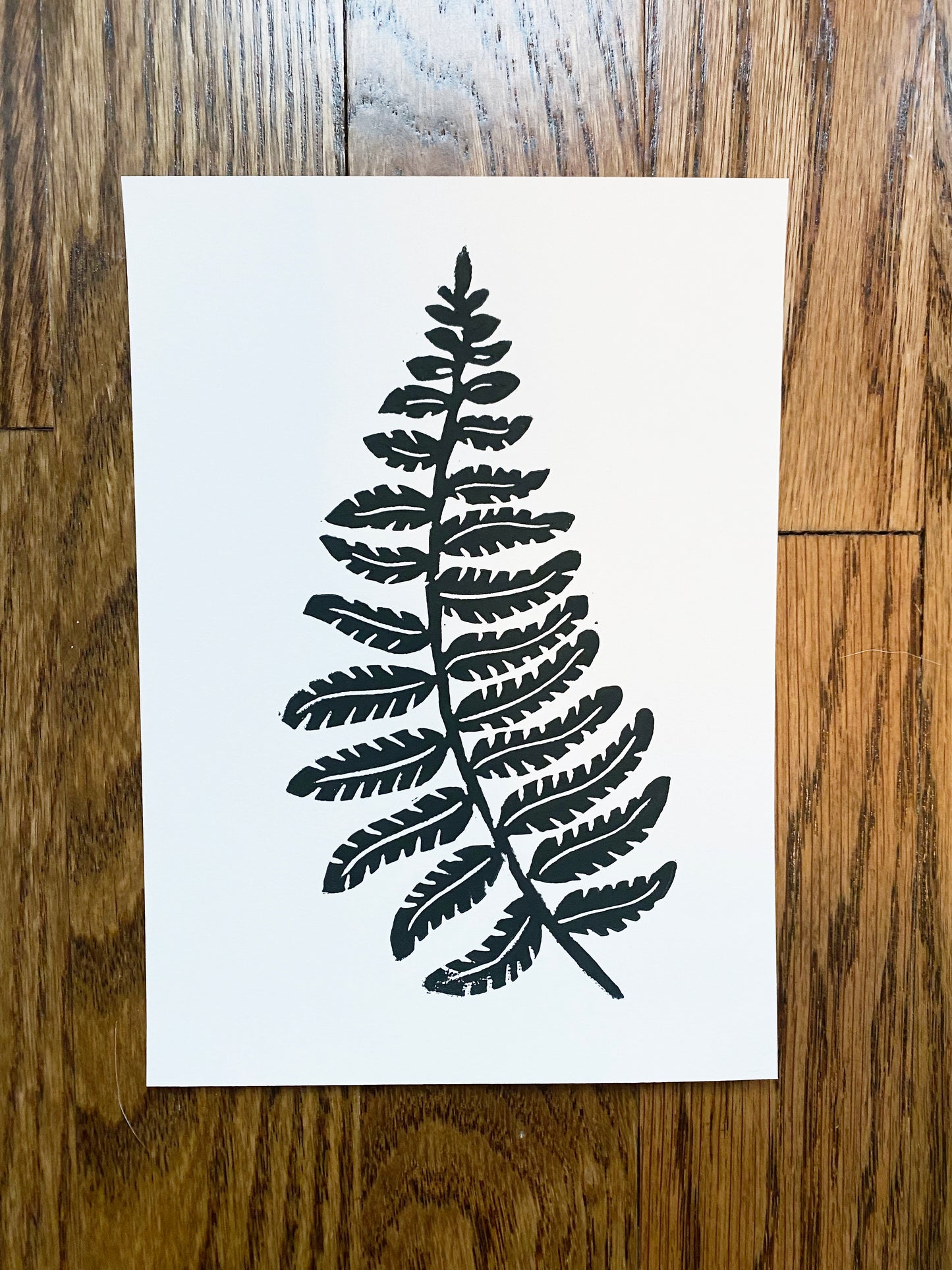 Fern 5" x 7" Block Print