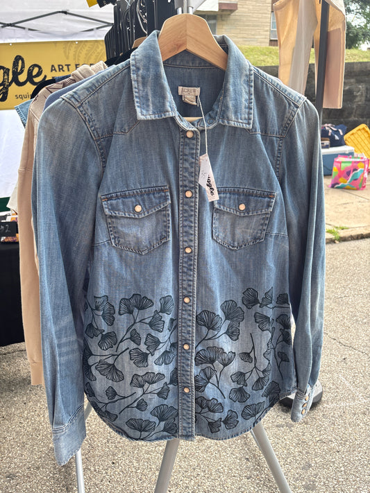 Size XS | J Crew | Denim Gingko Print Tunic (Copy)