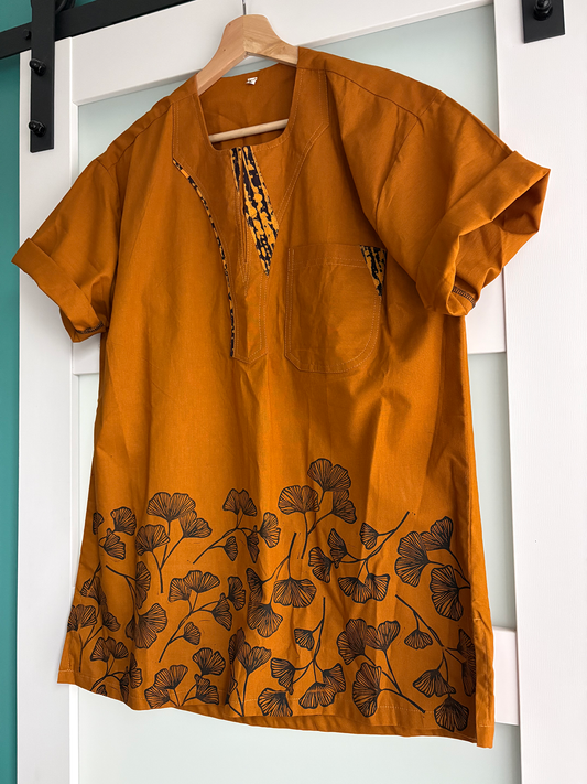 Size L | Unknown Brand | Gingko Print Afro-Style Tunic