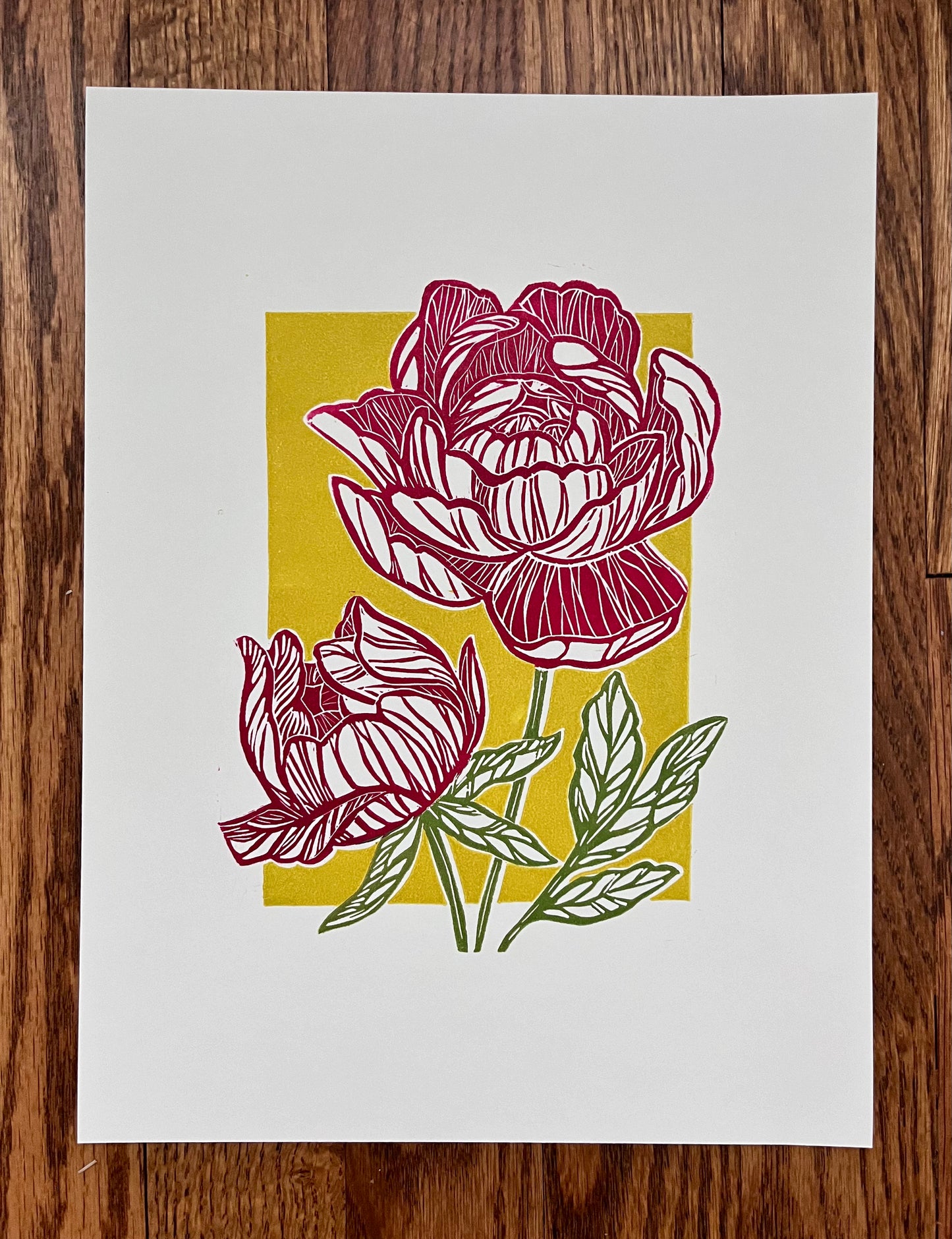 Peony Hand Block Print