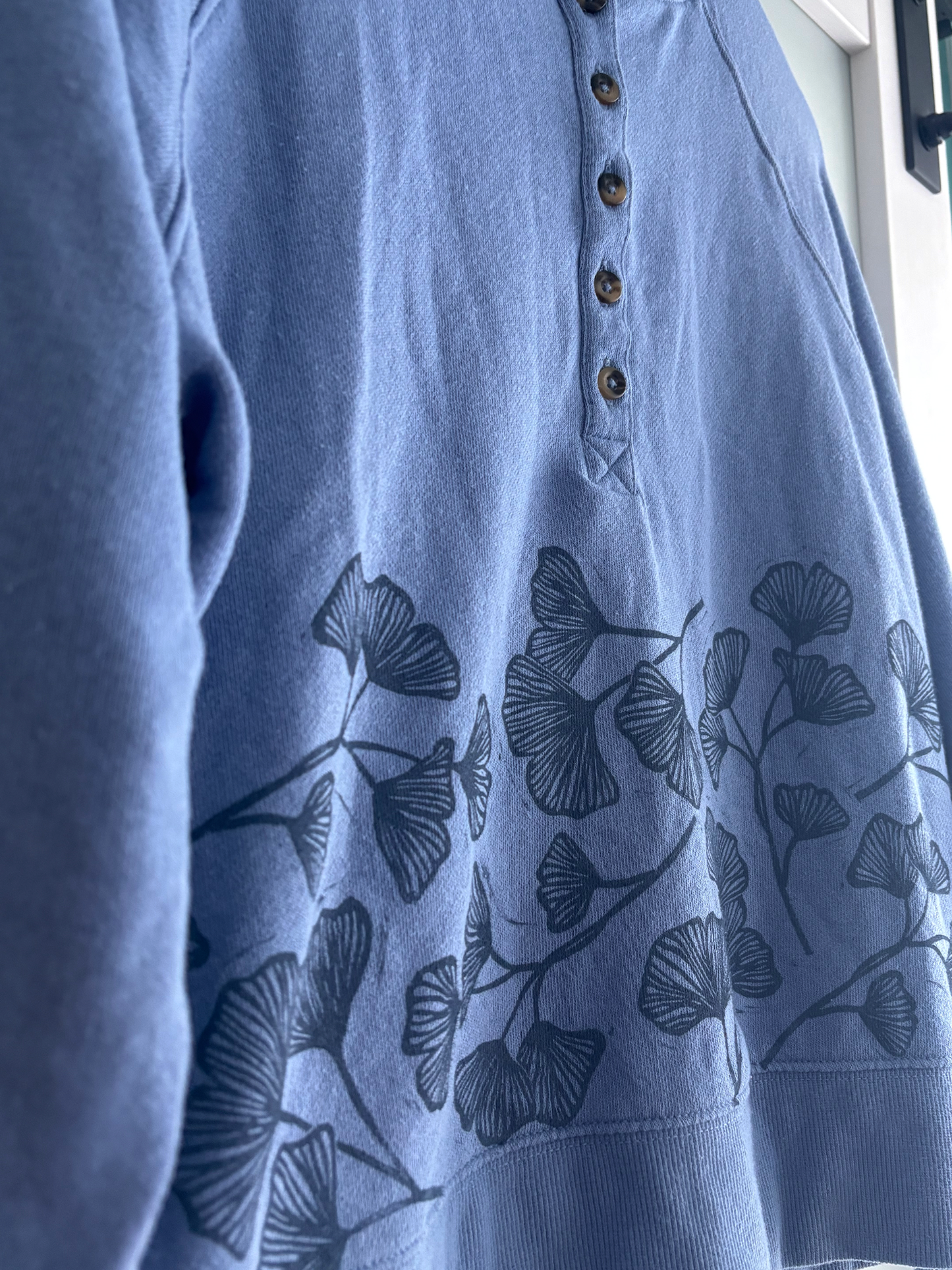 Size S | Gap | Gingko Print Henley Sweatshirt
