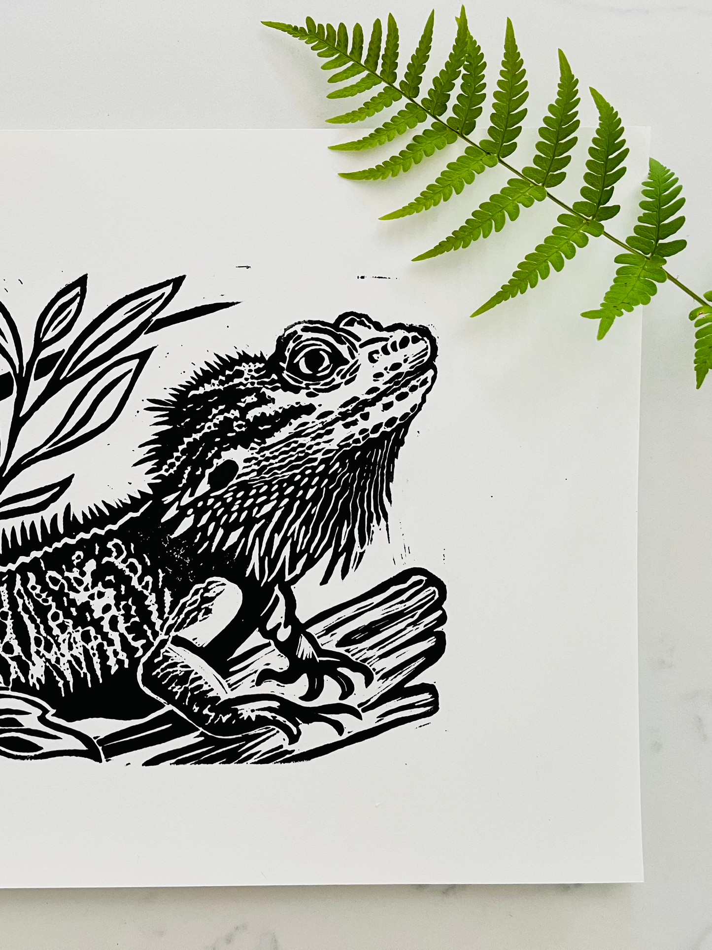 "Mother of Dragons" Bearded Dragon 9" x 12" Block Print