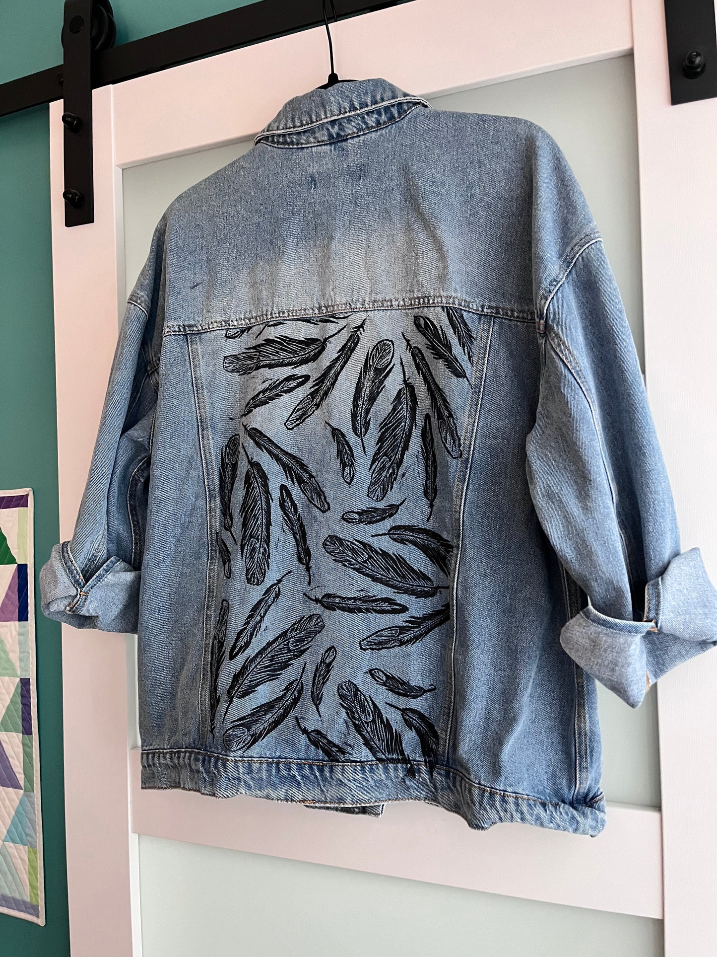 Denim Jacket | Upcycled | Hand Block Printed