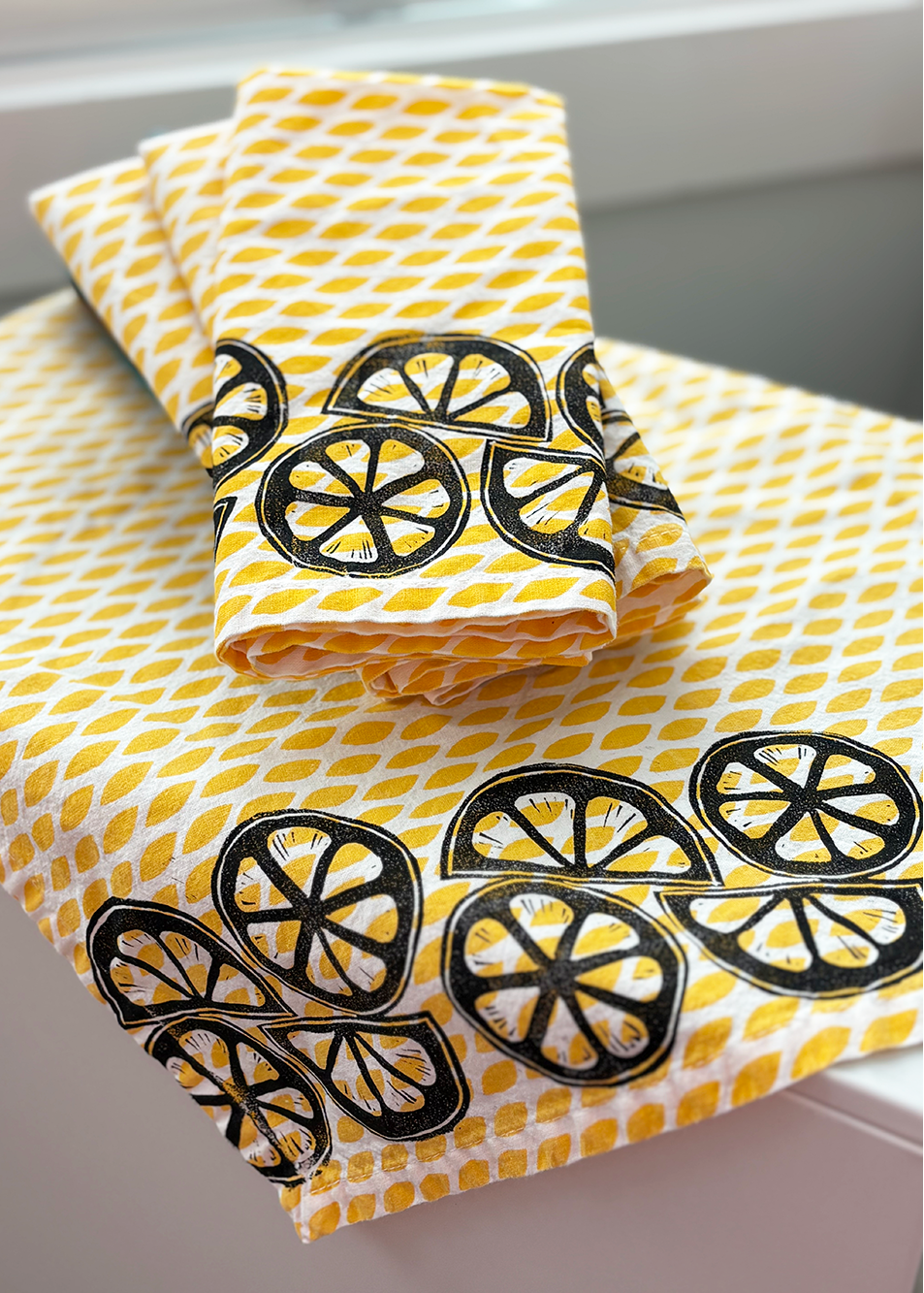 Set of 4 Cloth Napkins | Block Printed by Hand