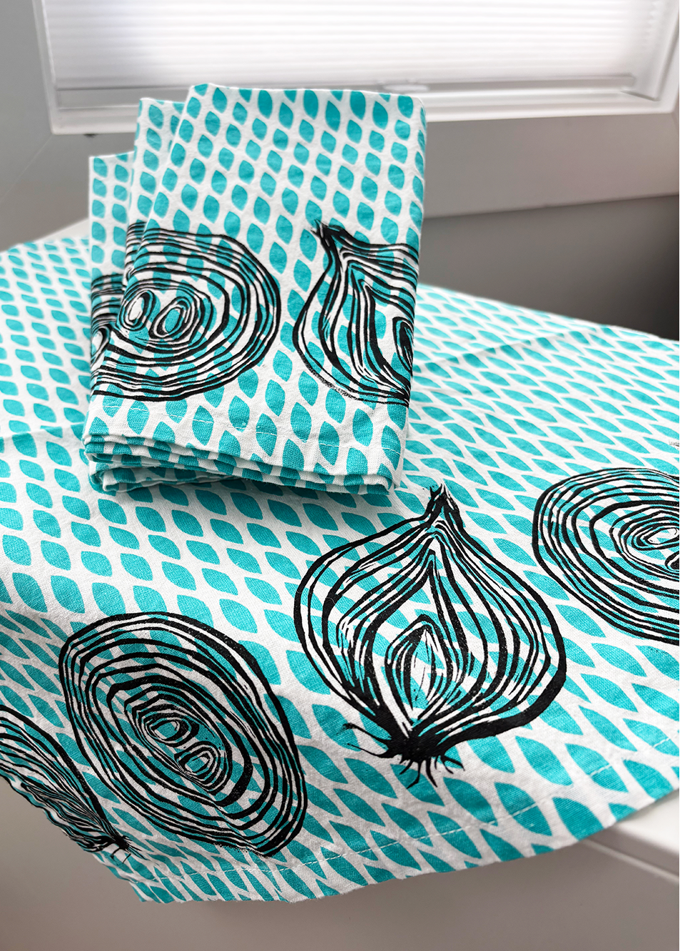 Set of 4 Cloth Napkins | Block Printed by Hand