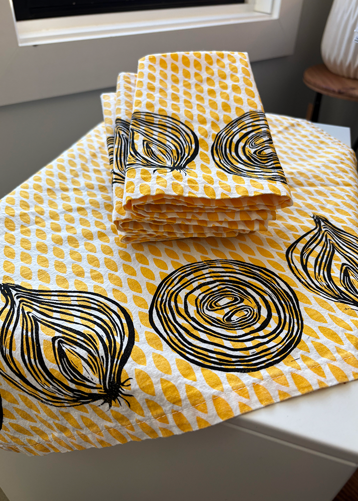 Set of 4 Cloth Napkins | Block Printed by Hand