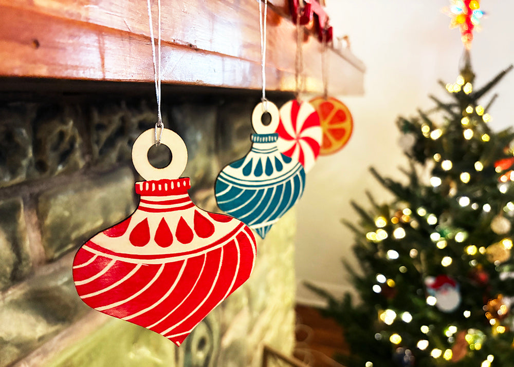 Ornaments | Block Printed by Hand on Wood