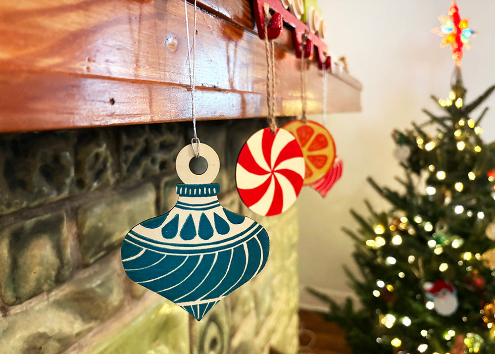 Ornaments | Block Printed by Hand on Wood