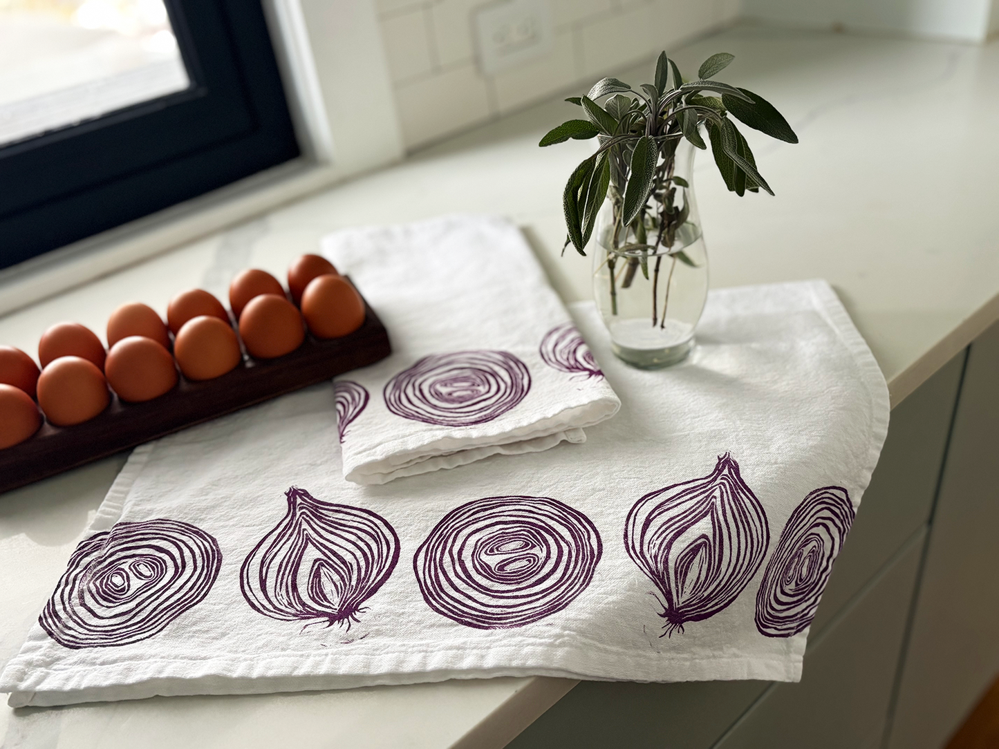 Onion Hand Towels | Block Printed by hand