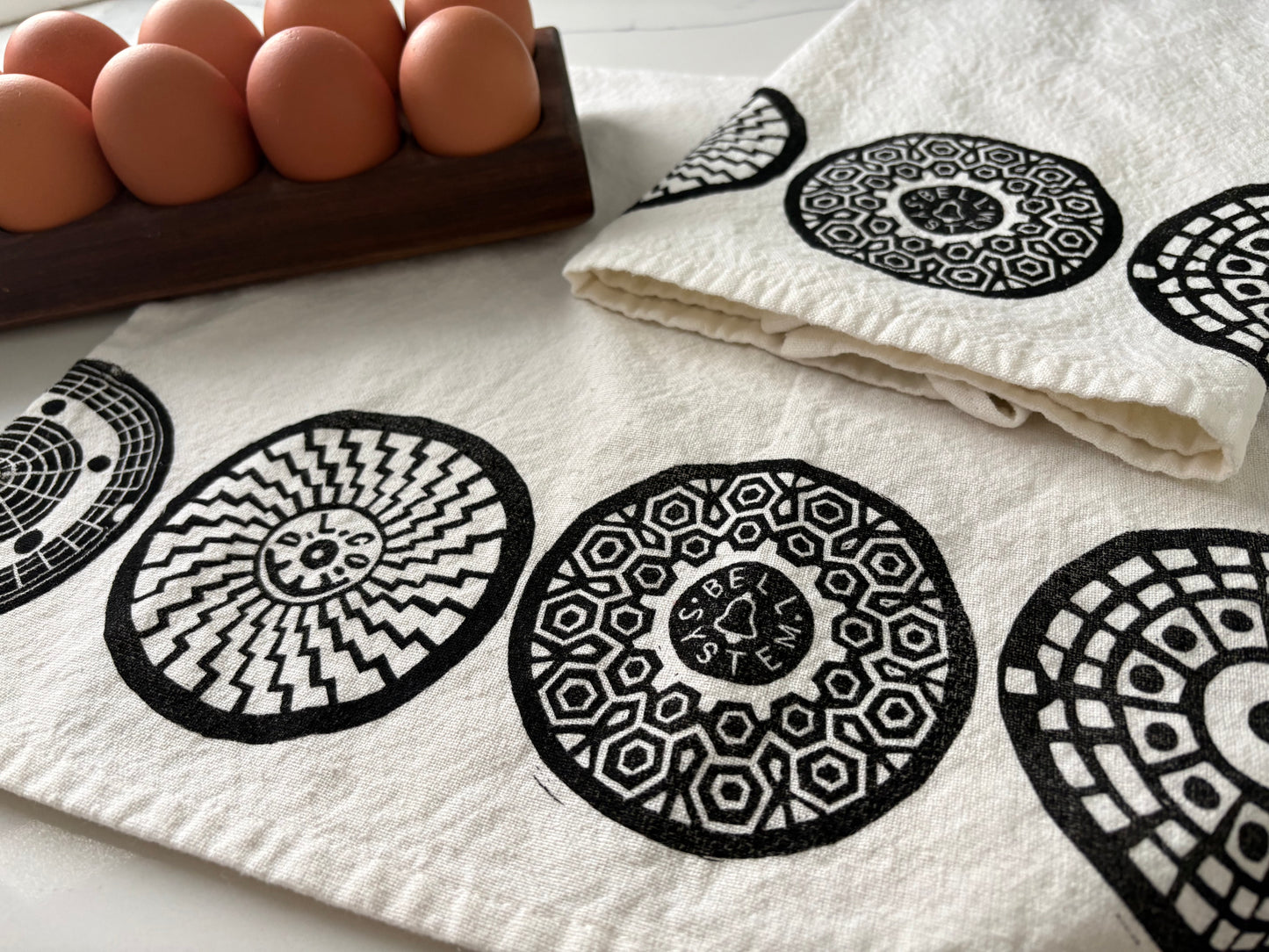 Manhole Mandala Hand Towel | Block Printed by Hand