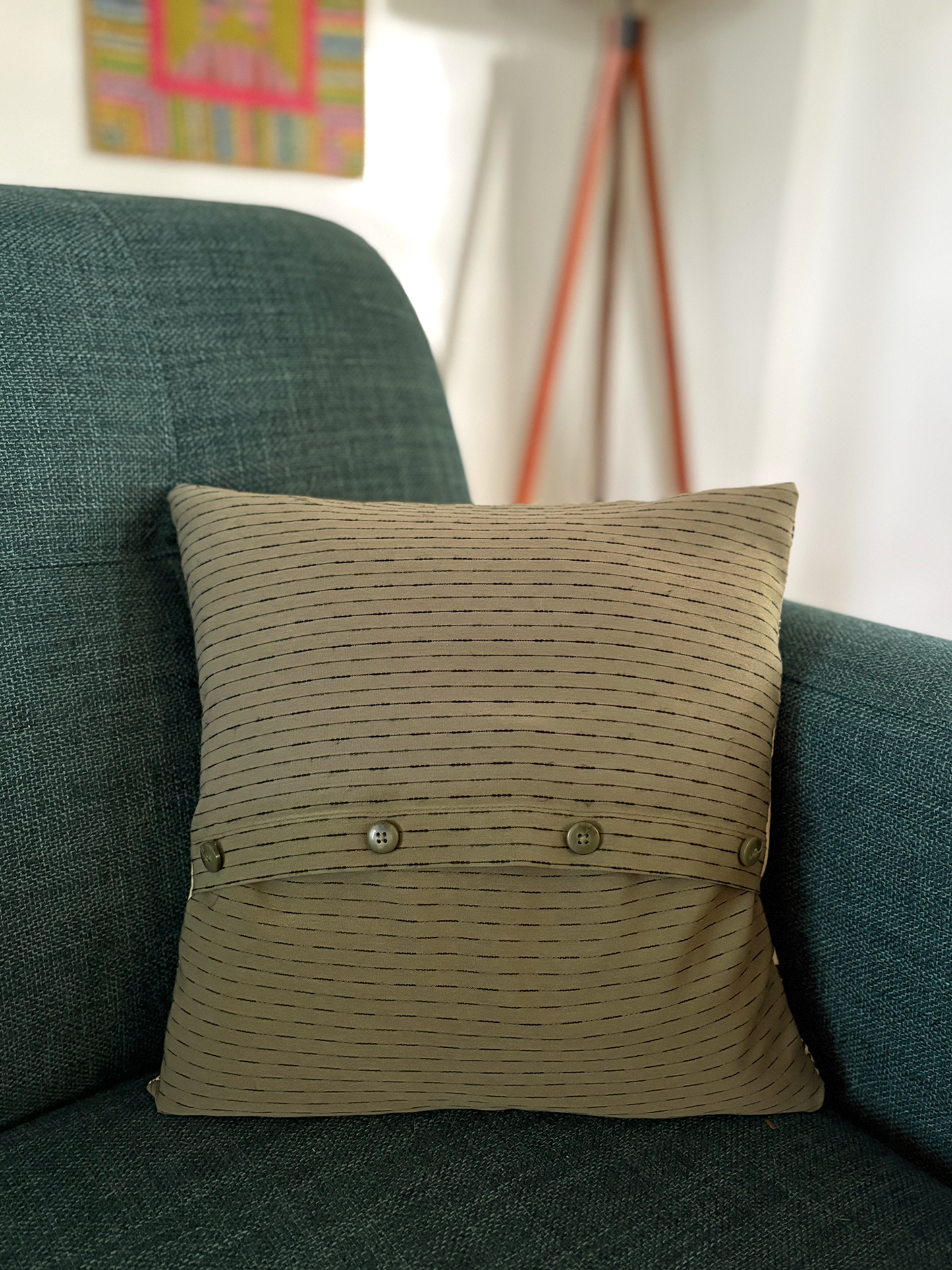 Manhole Mandala Pillow | Block Printed by Hand on Upcycled Materials