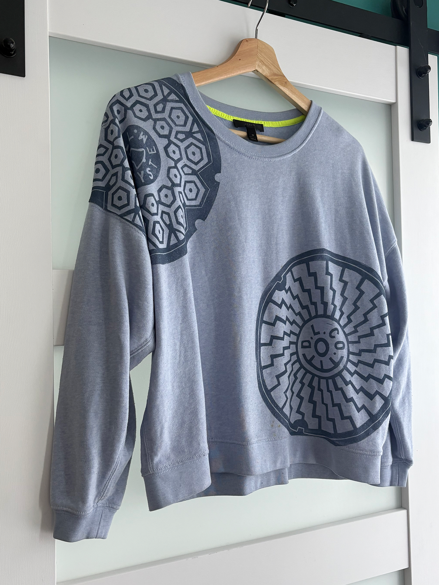 Size M | J. Crew | Manhole Print Crew Sweatshirt