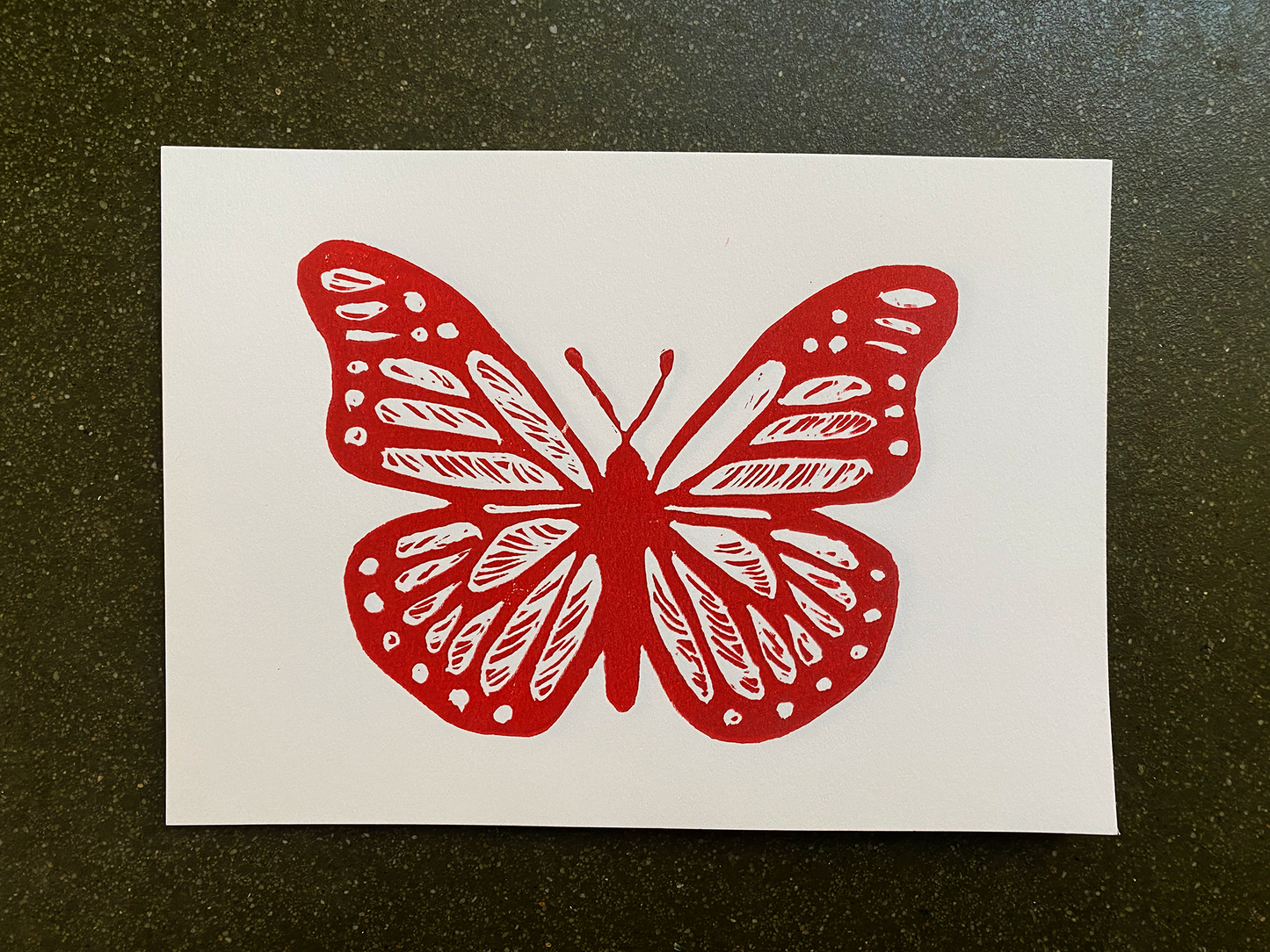 Monarch 5" x 7" Block Print