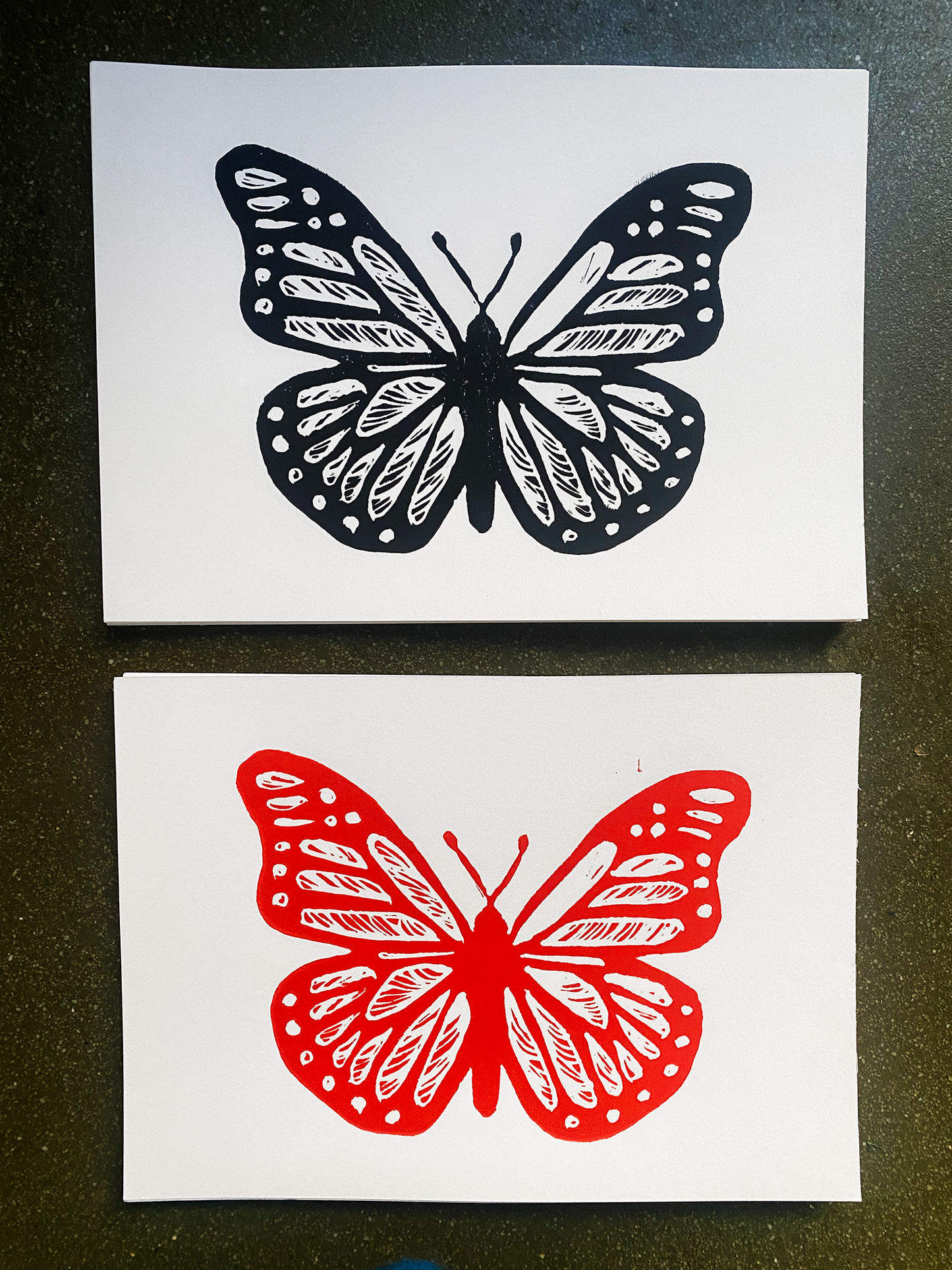 Monarch 5" x 7" Block Print