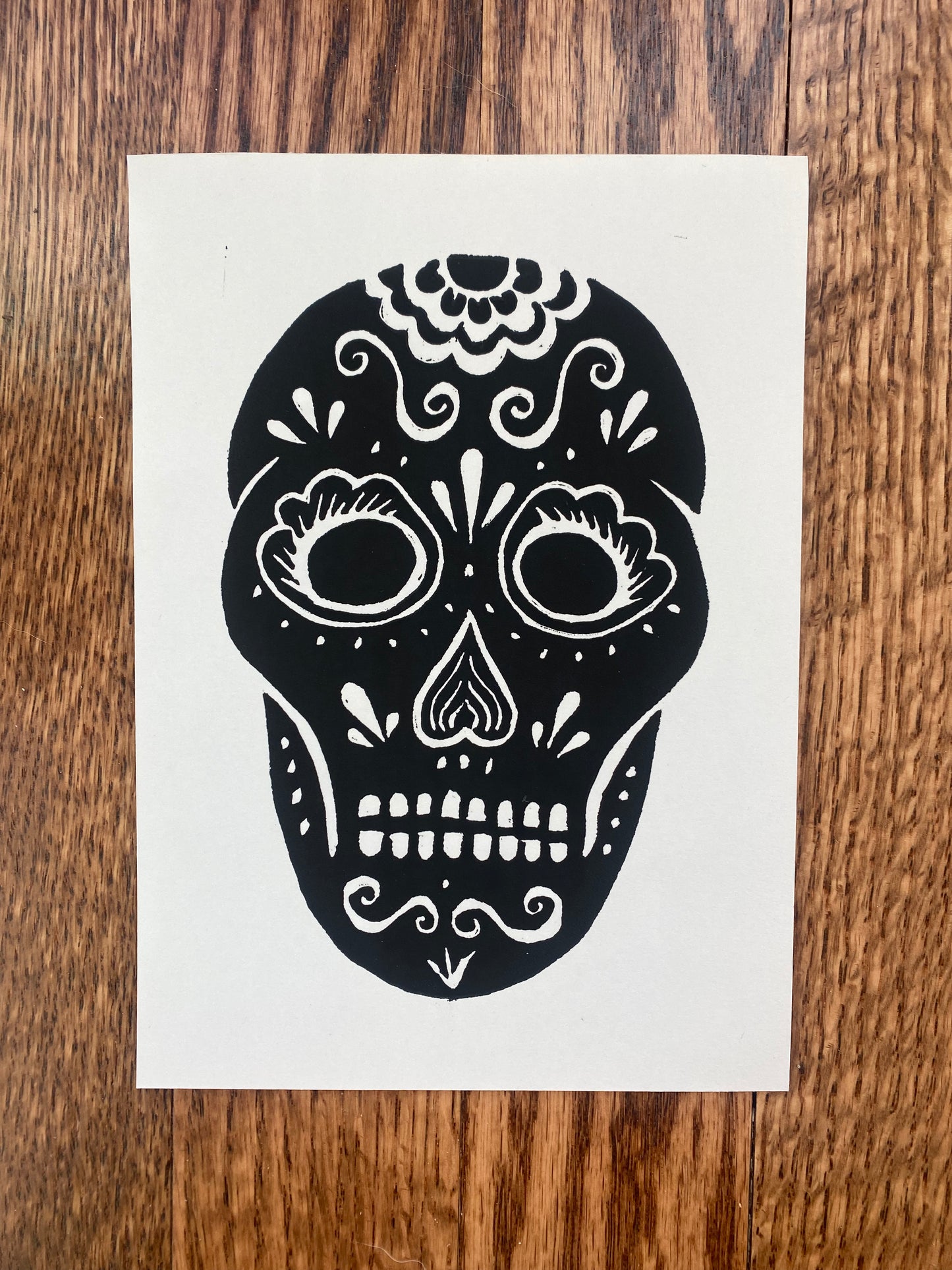 Calavera (Sugar Skull) 5" x 7" Block Print